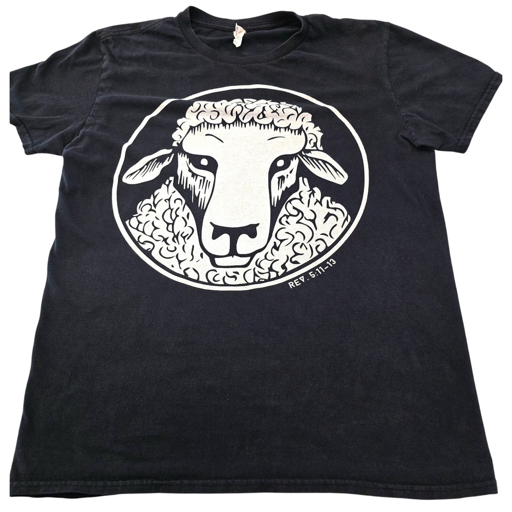 90s/Y2K VTG 100%‎ Ring Spun Cotton CXXII APPAREL LAMB REV. 5:11-13 T-Shirt Size